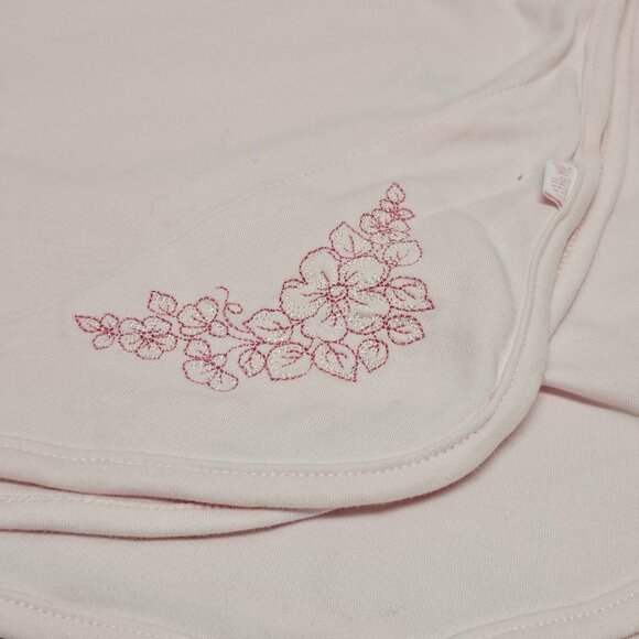 Little Me Pink Baby Blanket Embroidered Flowers Lovey - Picture 1 of 7